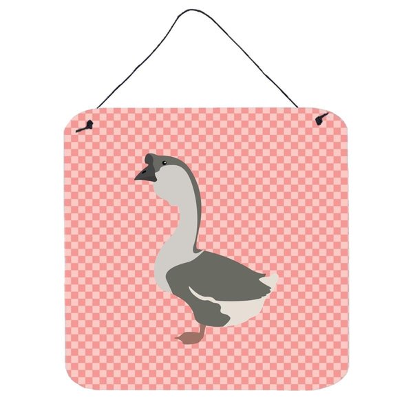 Micasa African Goose Pink Check Wall or Door Hanging Prints6 x 6 in. MI231327